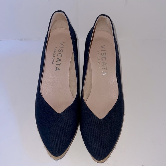 VISCATA Women's Navy Espadrille Wedges - Picture 2 of 10
